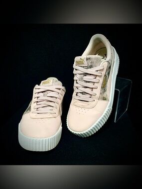 Women’s Puma Carina Sneakers Size 8.5 Pink Platform Casual Shoes